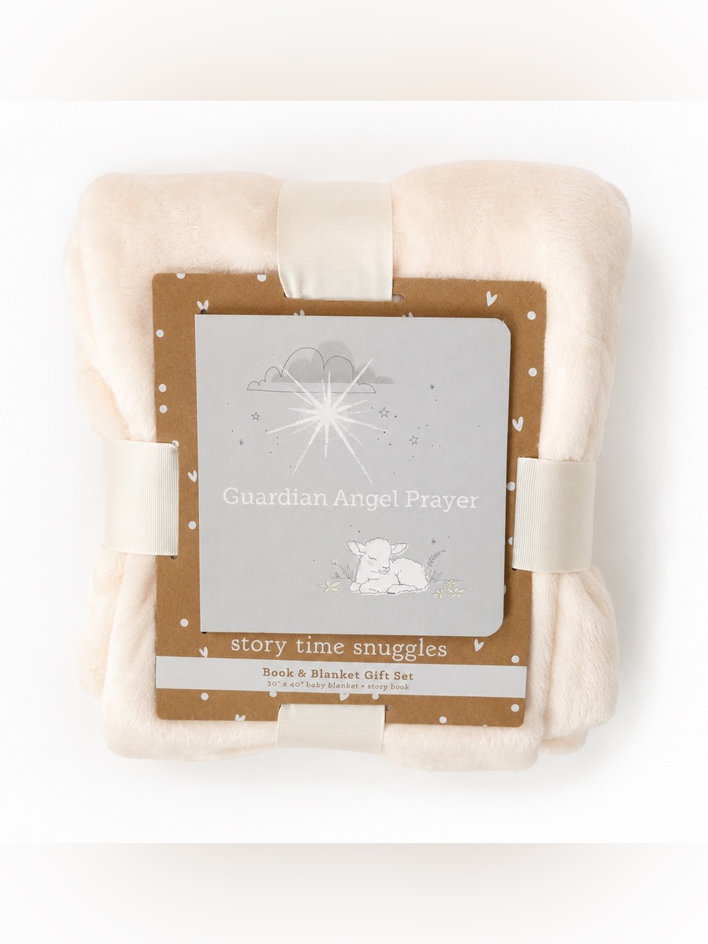 Story Time Snuggles Guardian Angel Prayer Baby Blanket & Book Gift Set 30” x 40”